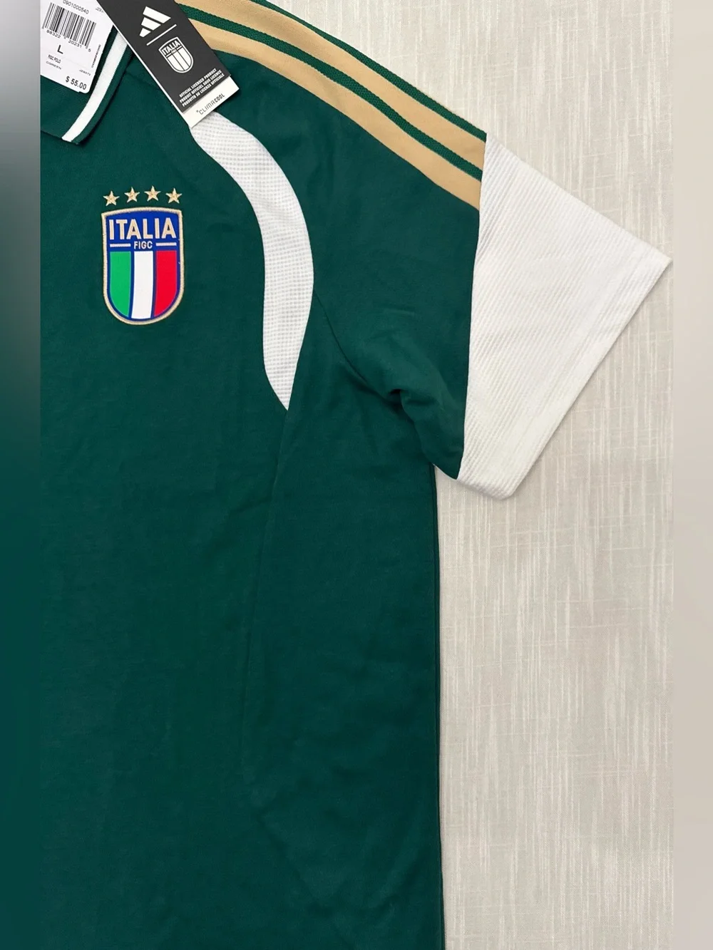 Adidas Italy Italia 26 Tiro Polo Shirt Mens L Collegiate Green Soccer JZ9372 NWT